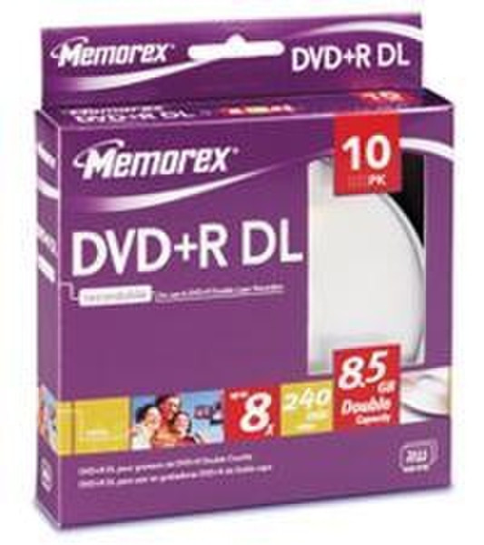 Memorex 8x DVD+R Double Layer 10 Pack Spindle Box 8.5GB DVD+R DL 10pc(s)