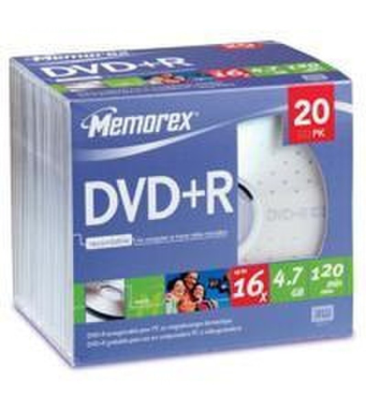 Memorex 16x DVD+R 4.7GB 20 Pack 4.7GB DVD+R 20Stück(e)