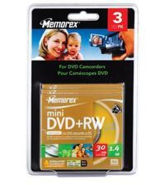 Memorex mini DVD+RW 3 Pack Blister 1.4GB DVD+RW 3pc(s)