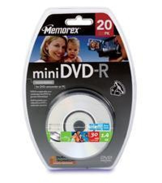 Memorex mini DVD-R 20 Pack Spindle 1.4GB DVD-R 20Stück(e)