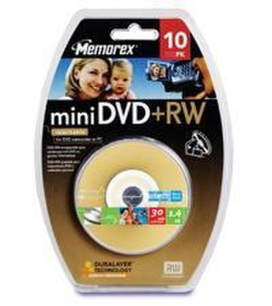 Memorex mini DVD+RW 10 Pack Spindle/Blister 1.4GB DVD+RW 10Stück(e)