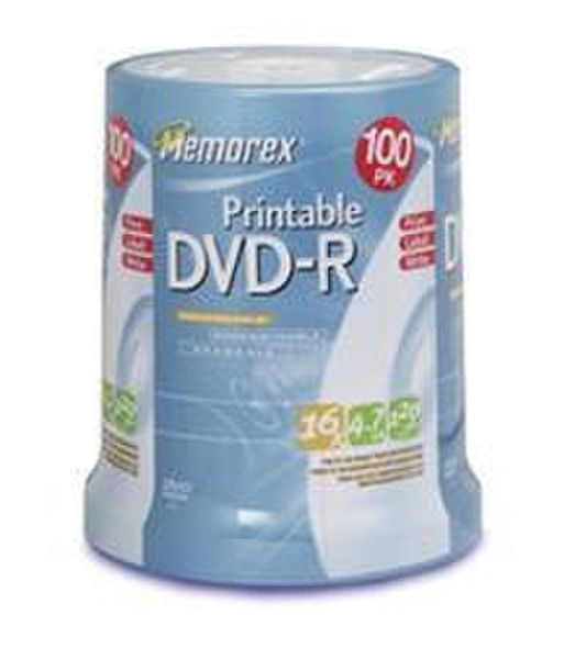 Memorex Printable DVD-R 100 Pack Spindle 4.7ГБ DVD-R 100шт