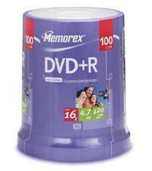 Memorex 16x DVD+R 4.7GB 100 Pack Spindle 4.7GB DVD+R 100pc(s)