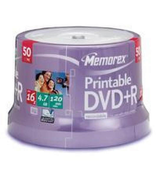 Memorex Printable DVD+R 50 Pack Spindle 4.7GB DVD+R 50Stück(e)