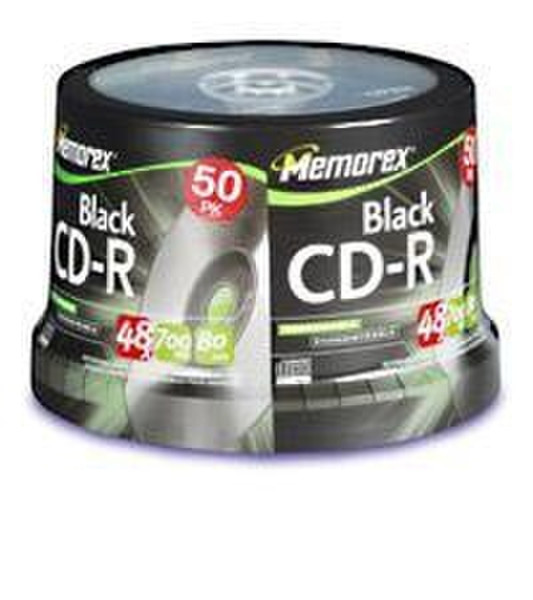 Memorex Black CD-R 80 Spindle 50 Pack Spindle CD-R 700MB 50Stück(e)