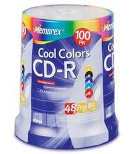 Memorex Cool Color CD-R 80 100 Pack Spindle CD-R 700MB 100pc(s)