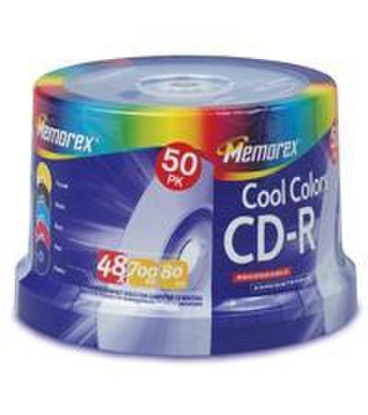 Memorex Cool Color CD-R 80 50 Pack Spindle CD-R 700MB 50pc(s)