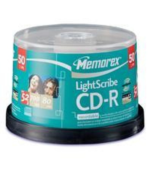 Memorex CD-R 80 LightScribe 50 Pack Spindle CD-R 700MB 50Stück(e)