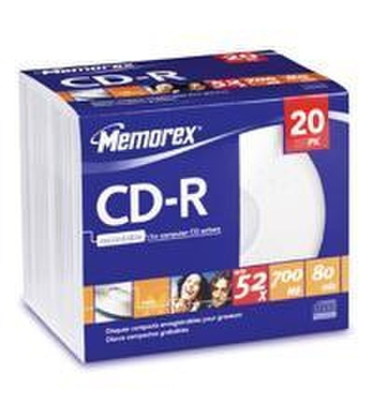 Memorex CD-R 80 Slimline Jewel Case 20 Pack CD-R 700MB 20pc(s)