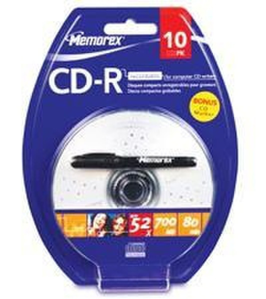 Memorex CD-R 80 Spindle 10 Pack Blister CD-R 700MB 10Stück(e)