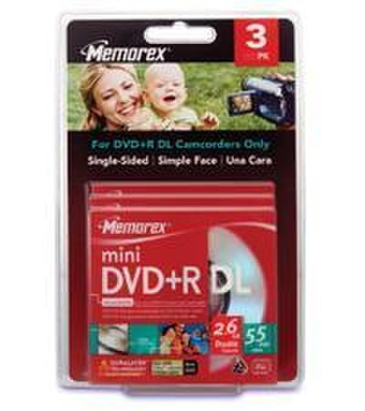 Memorex Double Layer mini DVD+R 3 Pack 2.6GB DVD+R DL 3Stück(e)