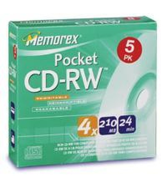 Memorex Pocket CD-RW 5 Pack Jewel/Box CD-RW 210МБ 5шт