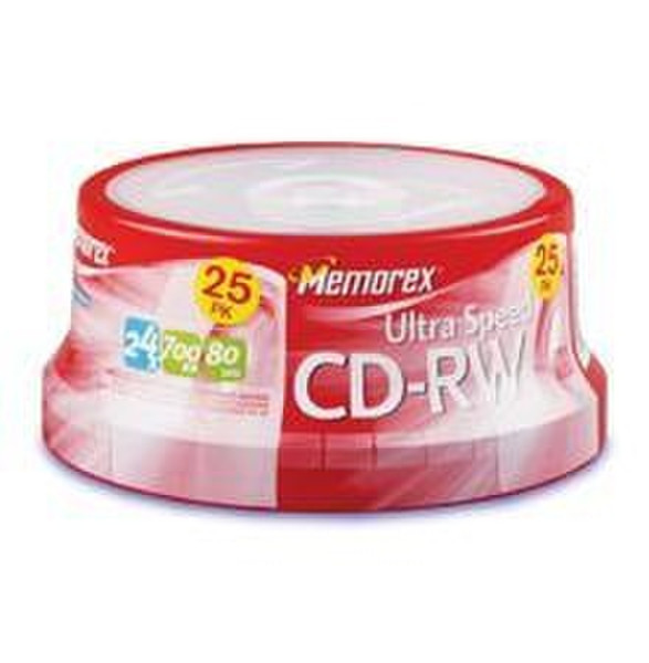 Memorex CD-RW Ultra Speed 25 Pack Spindle CD-RW 700MB 25Stück(e)