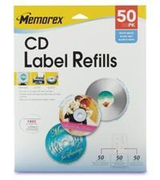 Memorex White CD Labels 50 Pack