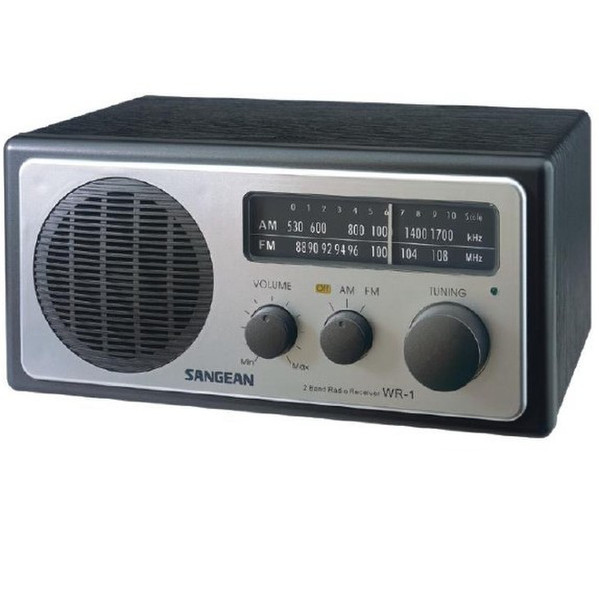 Sangean WR-1 Analogue Radio, Silver Портативный Аналоговый радиоприемник