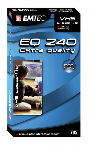 Emtec EKVHS2402EQ Video сassette 240мин 2шт аудио/видео кассета