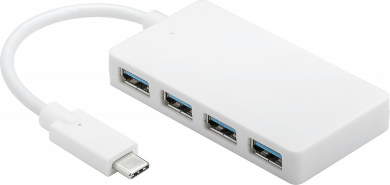 Wentronic 66274 USB 3.0 (3.1 Gen 1) Type-C 5000Мбит/с Белый хаб-разветвитель