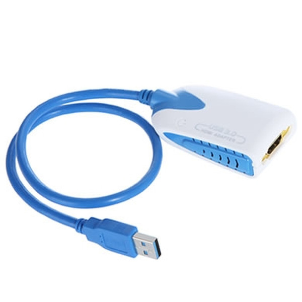 Data Components 192540 USB A 3.0 HDMI 1.3 Blau, Weiß Schnittstellenkabeladapter