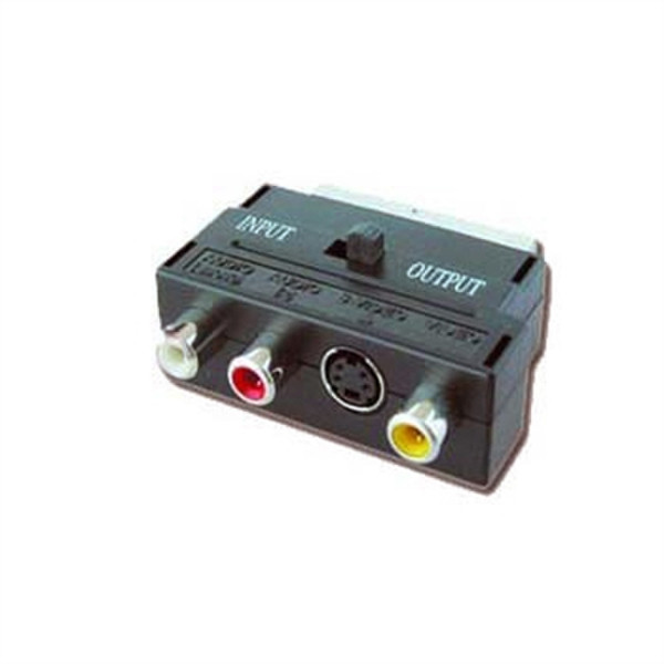 iggual PSICCV-4415 SCART (21-pin) 3 x RCA + S-Video Черный кабельный разъем/переходник