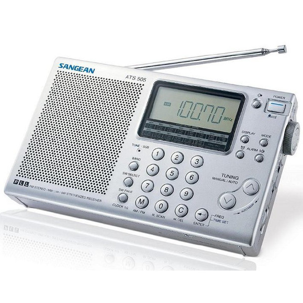 Sangean Pakket-505 Digital World Receiver Digital Silber Radio
