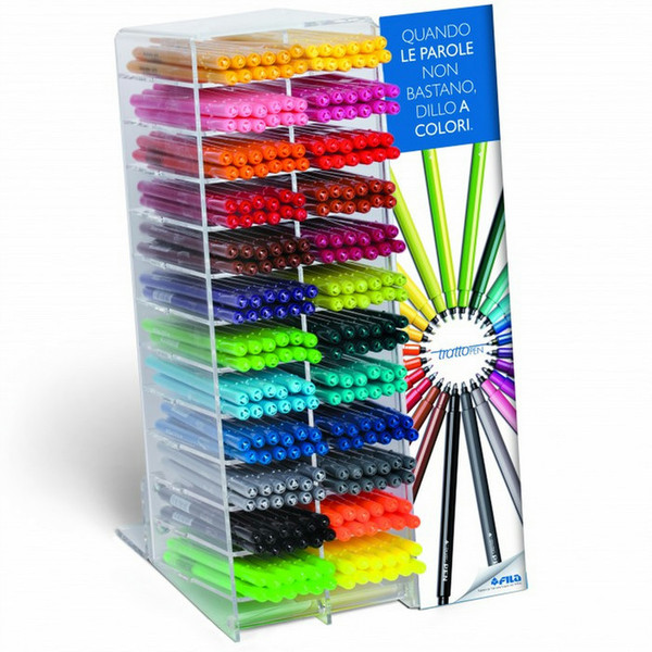 Tratto Pen Fine Black,Blue,Bordeaux,Brown,Cyan,Green,Grey,Light Green,Magenta,Orange,Pink,Purple,Red,Yellow 288pc(s) fineliner