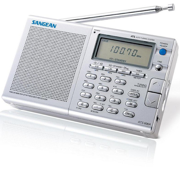 Sangean Pakket-606 Digital World Receiver Цифровой Cеребряный радиоприемник