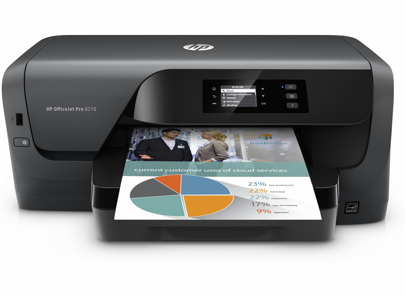 HP Officejet Pro 8210 Цвет 2400 x 1200dpi A4 Wi-Fi Черный струйный принтер