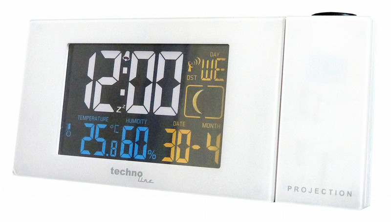 Technoline WT 537 Digital table clock Rechteckig Weiß Tischuhr