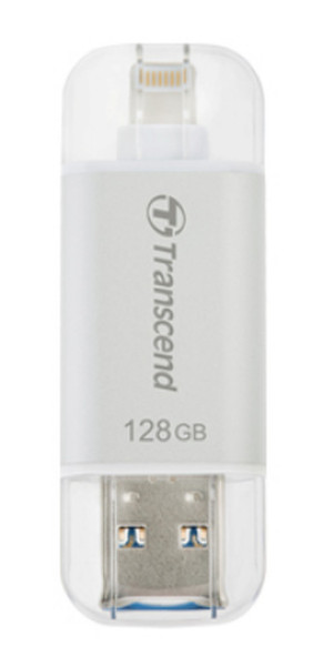 Transcend JetFlash JetDrive Go 300 128GB 128ГБ USB 3.0/Lightning Cеребряный USB флеш накопитель