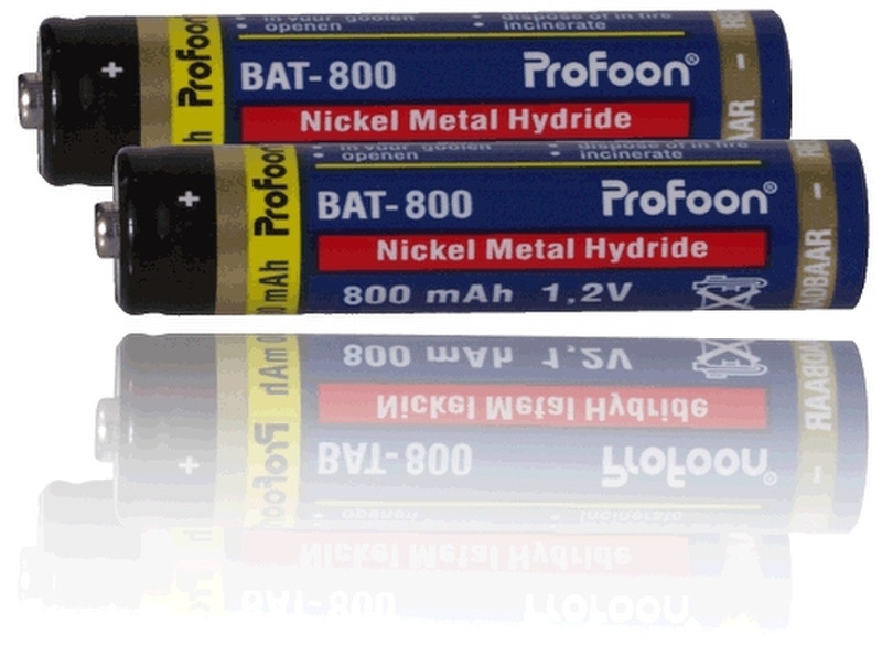 Profoon BAT-800 Nickel-Metal Hydride (NiMH) 800mAh 1.2V rechargeable battery