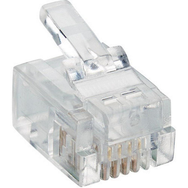 Uniformatic 13608 RJ11 6P4C Transparent wire connector