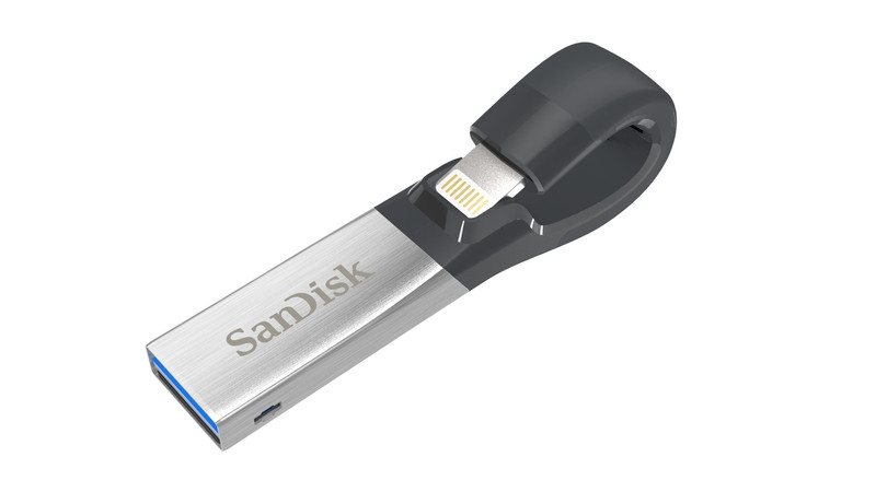 Sandisk iXpand 16GB 16ГБ USB 3.0/Lightning Черный, Cеребряный USB флеш накопитель