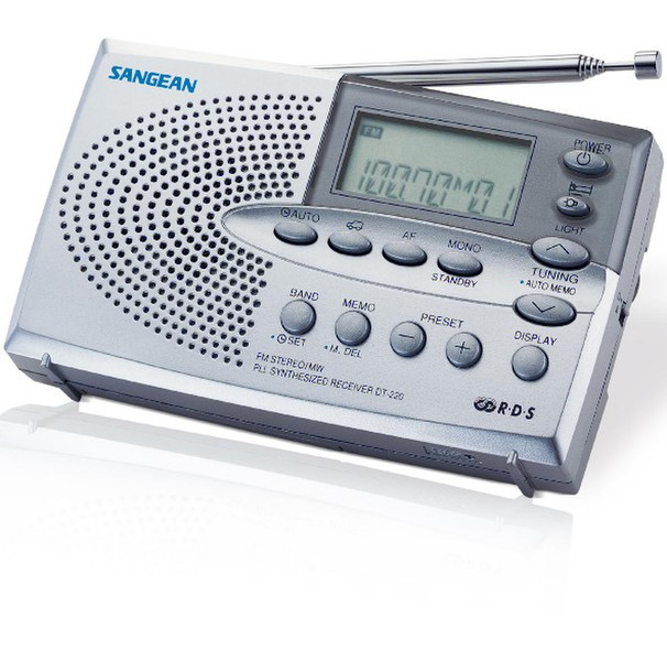 Sangean DT-220 Portable Radio Портативный Цифровой Cеребряный радиоприемник