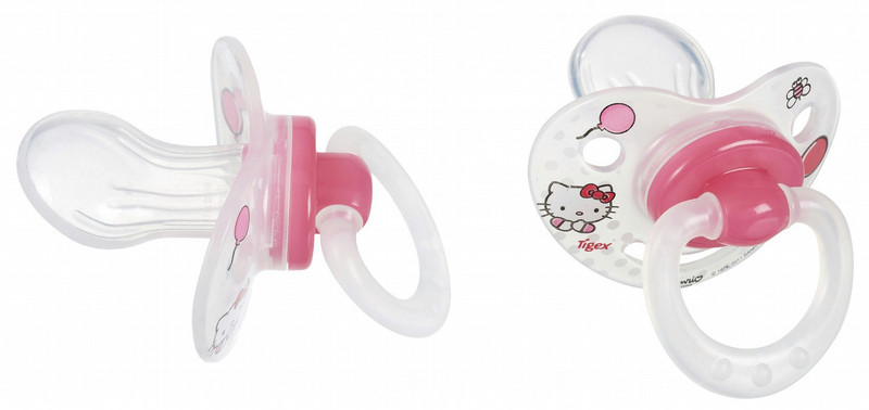Tigex 80602280 Klassischer Babyschnuller Kieferorthopädisch Latex Pink,Transparent Baby-Schnuller