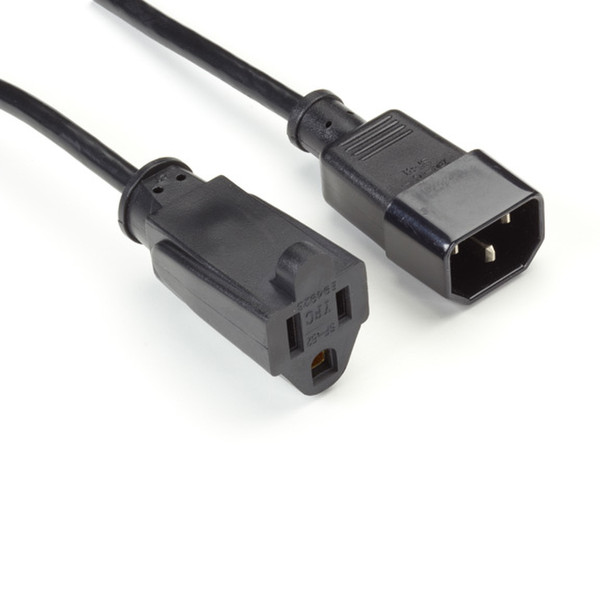 Black Box EPXR16 1.8m NEMA 5-15R C14 coupler Black power cable
