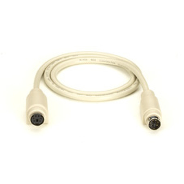 Black Box 6-Pin Mini DIN Cable (CL2), Male/Female, 3-ft. 0.9m Grau Tastatur/Video/Maus (KVM)-Kabel