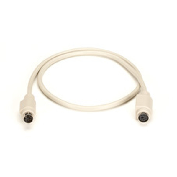 Black Box 6-Pin Mini DIN Cable (CL2), Female/Female, 6-ft. 1.8m White KVM cable