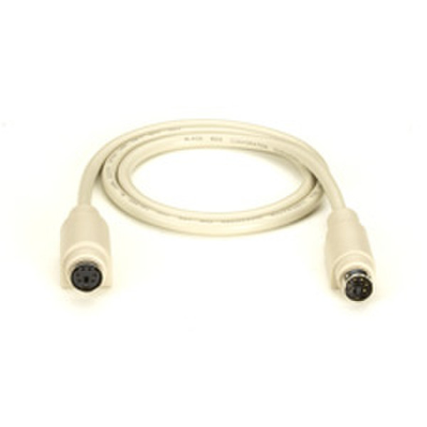 Black Box 6-Pin Mini DIN Cable (CL2), Male/Female, 25-ft. 7.6m Beige