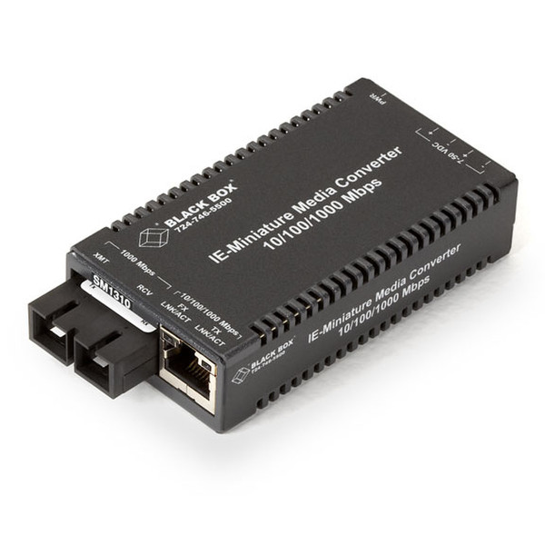 Black Box LGC322A-R2 1000Mbit/s Single-mode Schwarz Netzwerk Medienkonverter