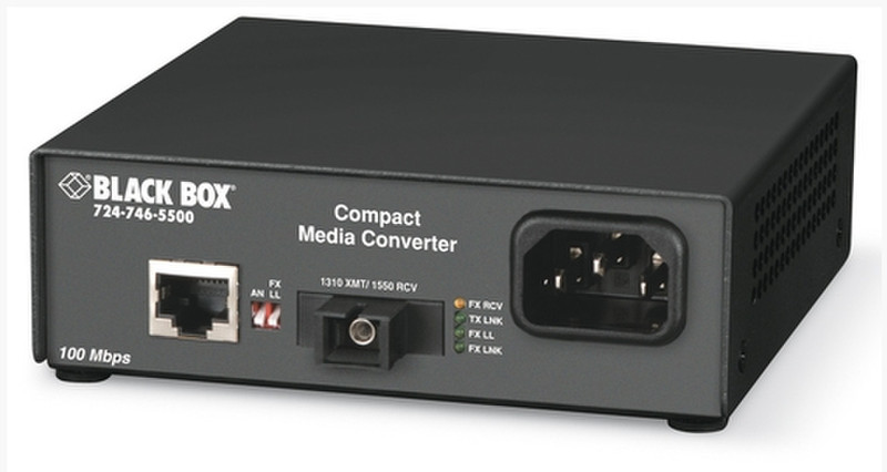 Black Box LHC5132A-R3 100Mbit/s 1550nm Single-mode Schwarz Netzwerk Medienkonverter