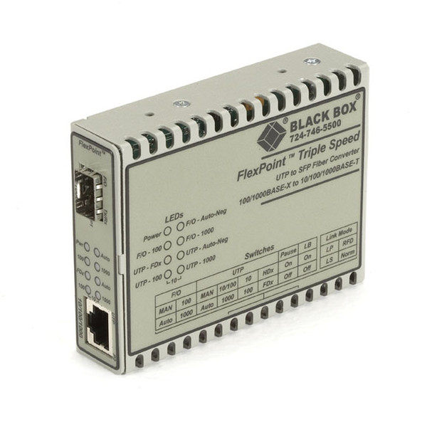 Black Box LMC1017A-SMST 1000Mbit/s Single-mode Weiß Netzwerk Medienkonverter