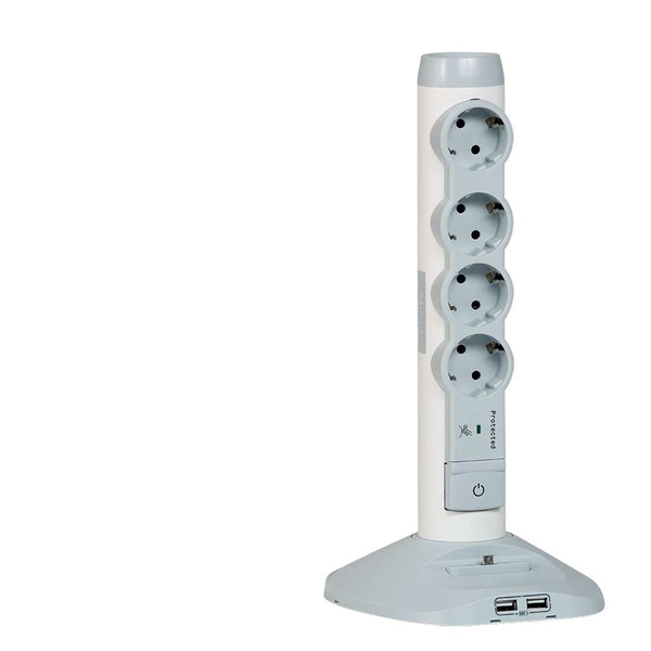 C2G 80793 4AC outlet(s) 5V 2m Grey,White surge protector