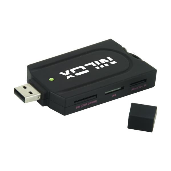 Nilox 10NXCRAIN1001 USB 2.0 Черный устройство для чтения карт флэш-памяти