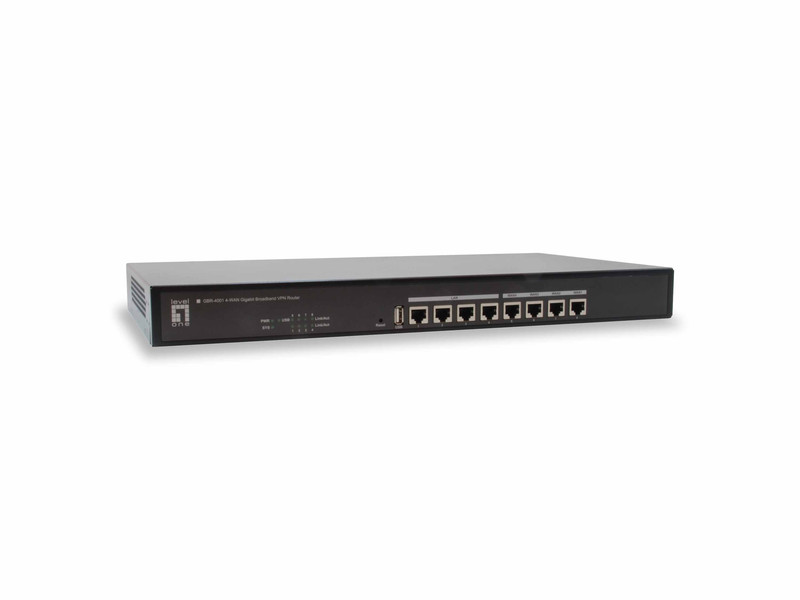 LevelOne GBR-4001 Eingebauter Ethernet-Anschluss Schwarz Kabelrouter