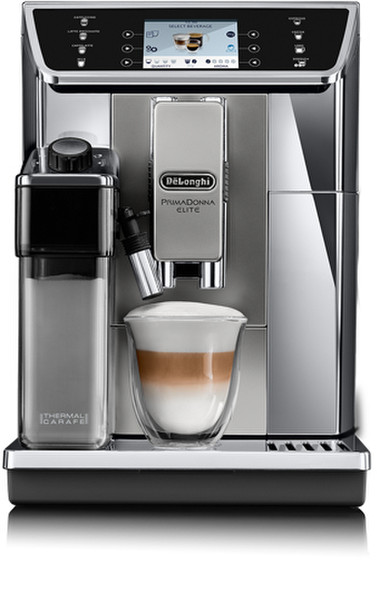 DeLonghi PrimaDonna Elite ECAM 650.55.MS Espresso machine 2л Черный, Нержавеющая сталь