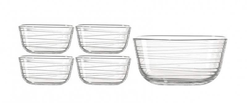 LEONARDO Struttura Bowl set Square Glass Transparent