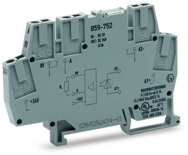 Wago 859-752 5P Grau Elektrischer Anschlussblock