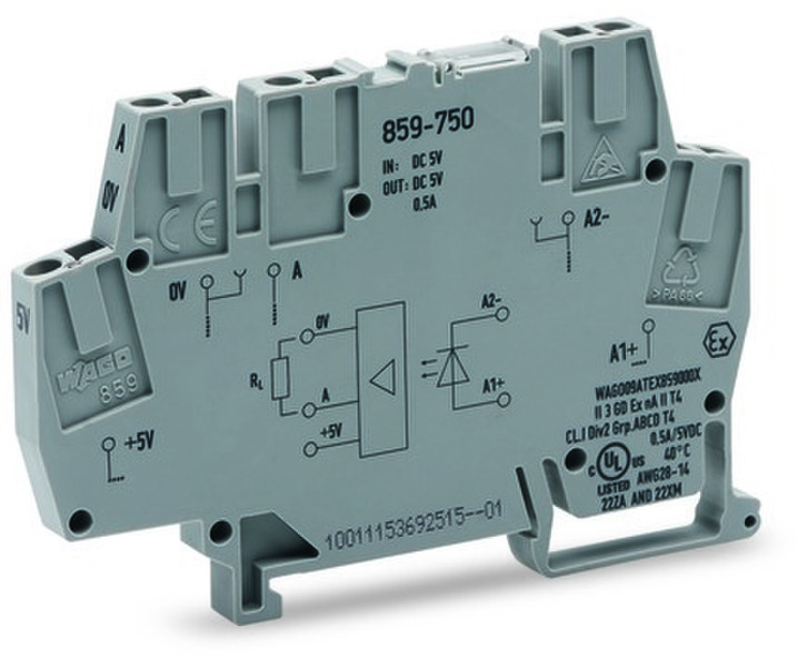 Wago 859-750 5P Grau Elektrischer Anschlussblock