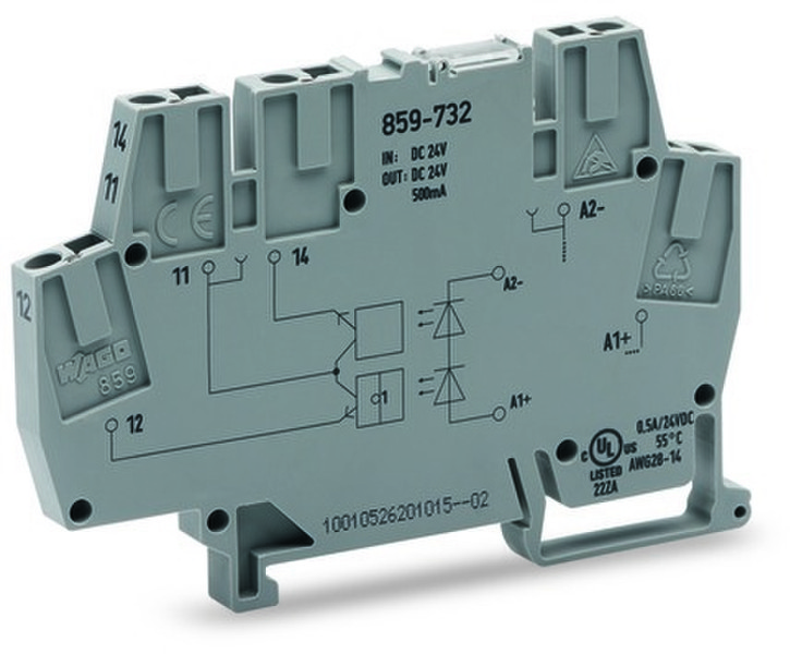 Wago 859-732 5P Grau Elektrischer Anschlussblock