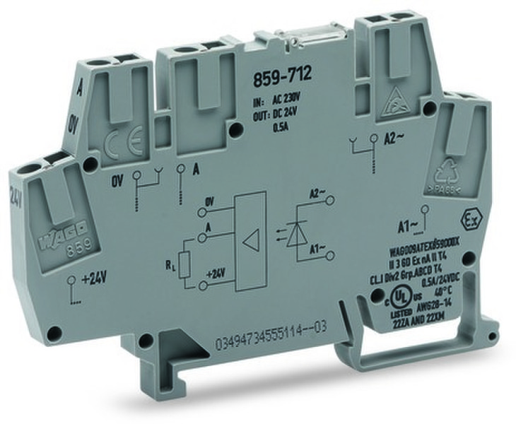 Wago 859-712 5P Grau Elektrischer Anschlussblock